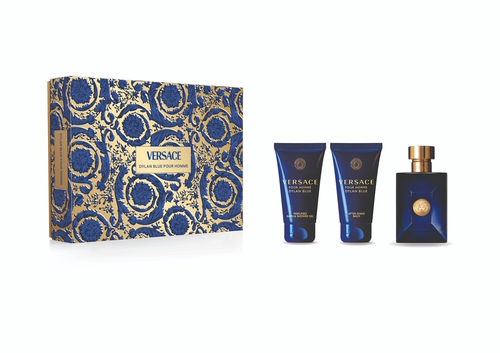 Versace Dylan Blue edt kinkekomplekt meestele 50 ml+dušigeel 50 ml+habemeajamisjärgne palsam 50 ml